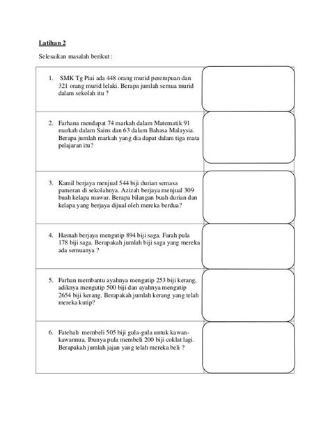 Soalan Matematik Tahun 6 Mengikut Bab Image